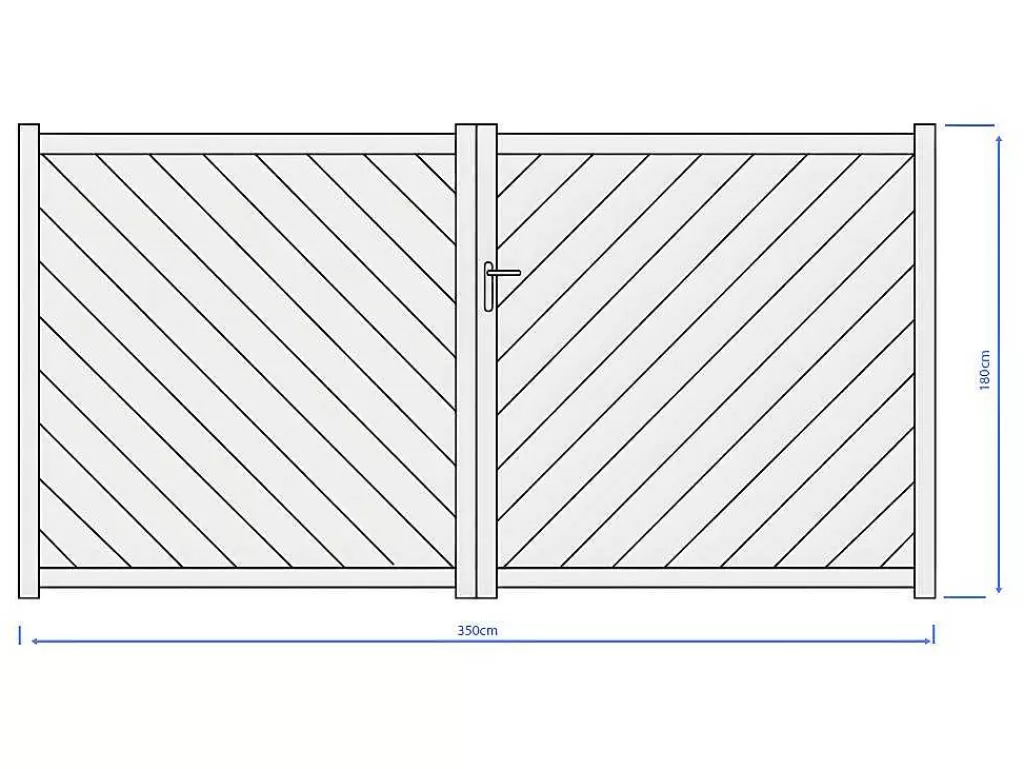 Porta E Portão*EXPERTLAND Portão De Batente Aluminio C350 X A180 Cm Antracite - Zerano