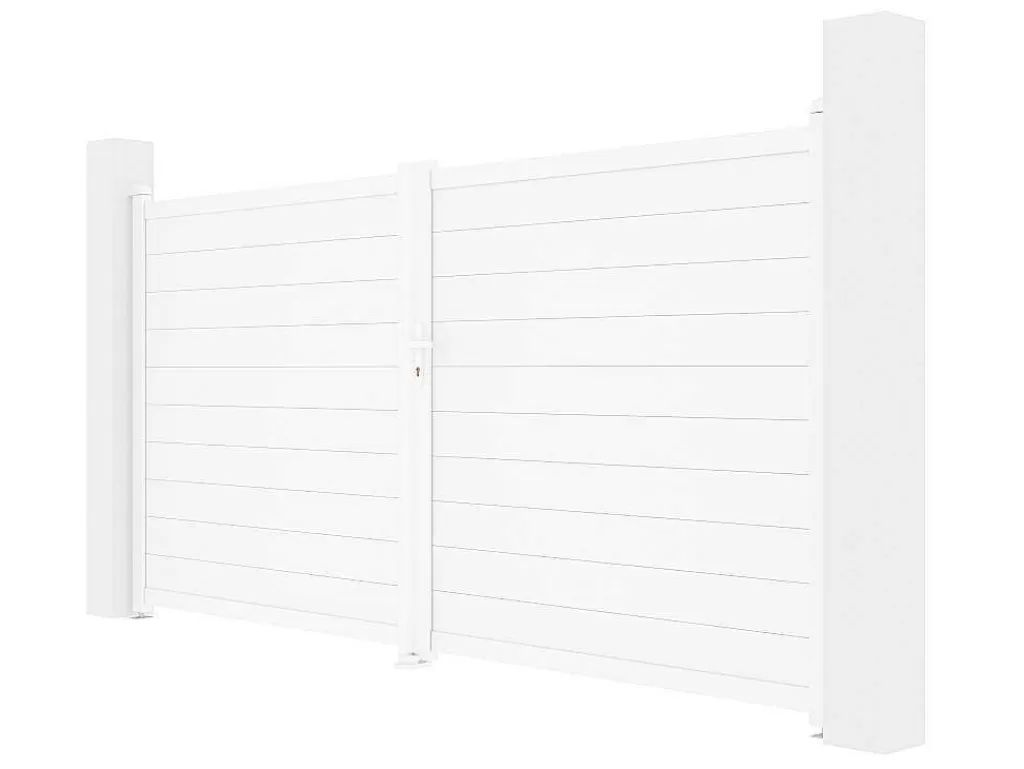 Porta E Portão*EXPERTLAND Portão De Batente Aluminio C355 X A181 Cm Branco - Nazario