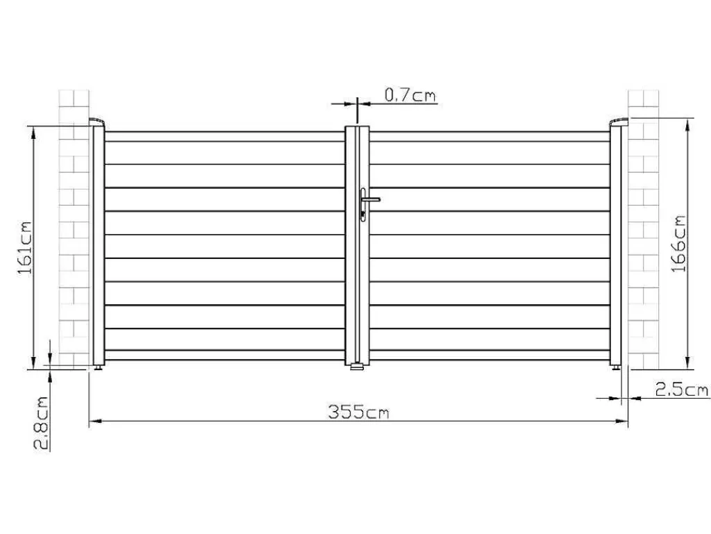 Porta E Portão*EXPERTLAND Portão De Batente Antracite Em Aluminio De C350 X A158 Cm - Nazario