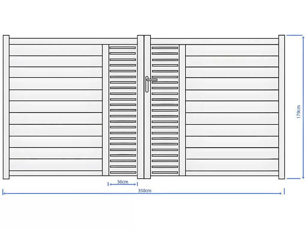 Porta E Portão*EXPERTLAND Portão De Batente Em Aluminio Semiperfurado Com Motivos De L350 X A179 Cm Cor Antracite Em Kit - Orist Ii