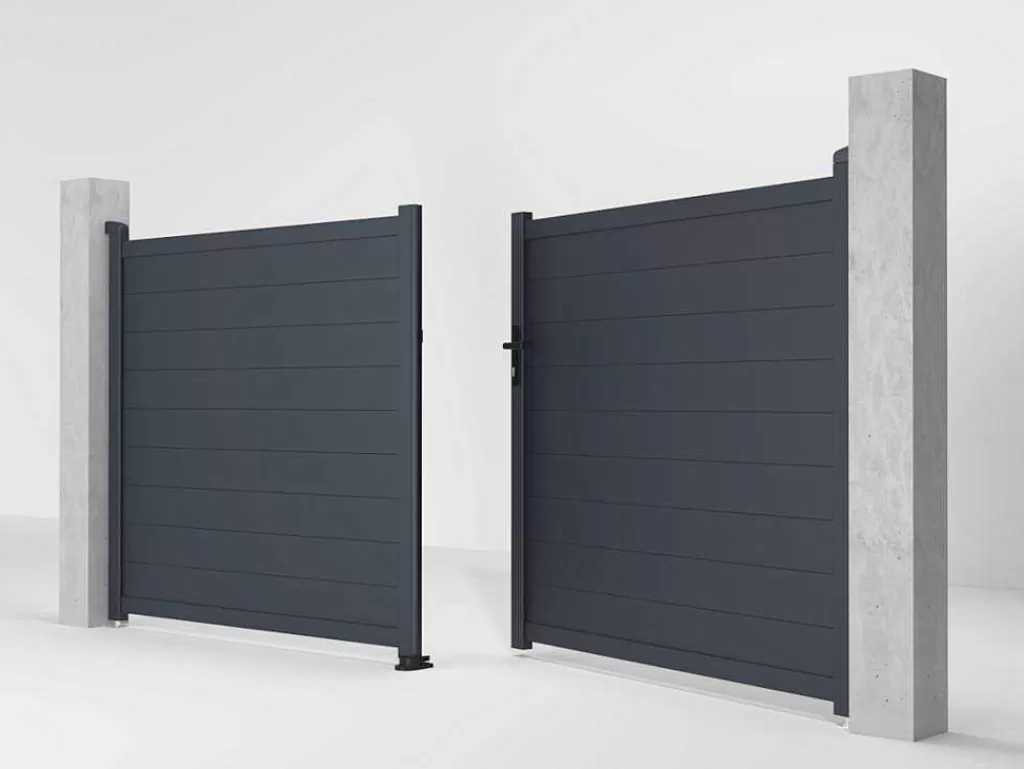 Porta E Portão*EXPERTLAND Portão De Batente Motorizado Em Aluminio Antracite De C355 X A166 Cm - Nazario