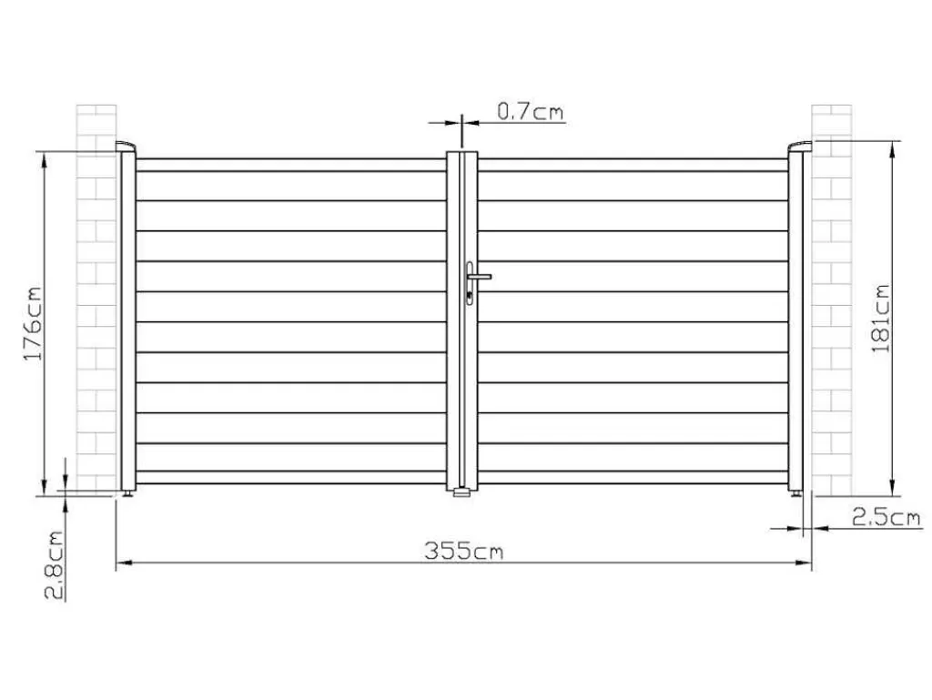 Porta E Portão*EXPERTLAND Portão De Batente Motorizado Em Aluminio Antracite De C355 X A181 Cm - Nazario