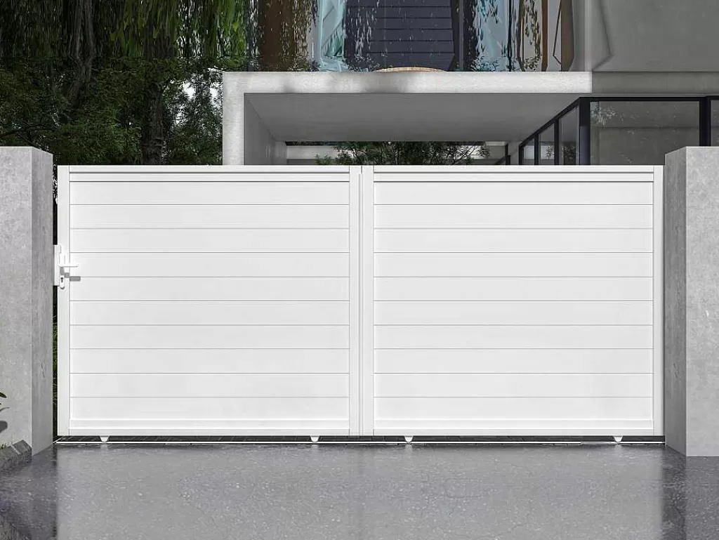 Porta E Portão*EXPERTLAND Portão De Correr Aluminio C416 X A180 Cm Branco - Nazario