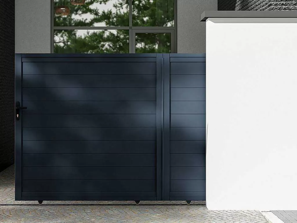 Porta E Portão*EXPERTLAND Portão De Correr Em Aluminio Antracite De C350 X A173 Cm - Nazario