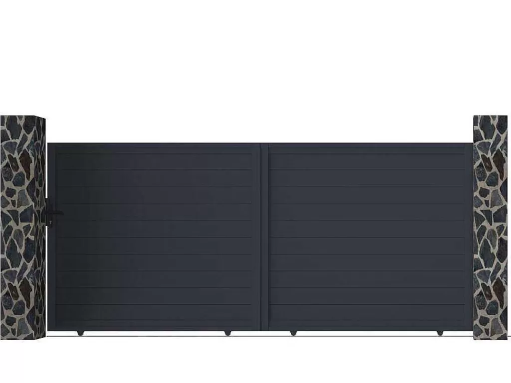 Porta E Portão*EXPERTLAND Portão De Correr Em Aluminio Antracite De C392 X A173 Cm - Nazario