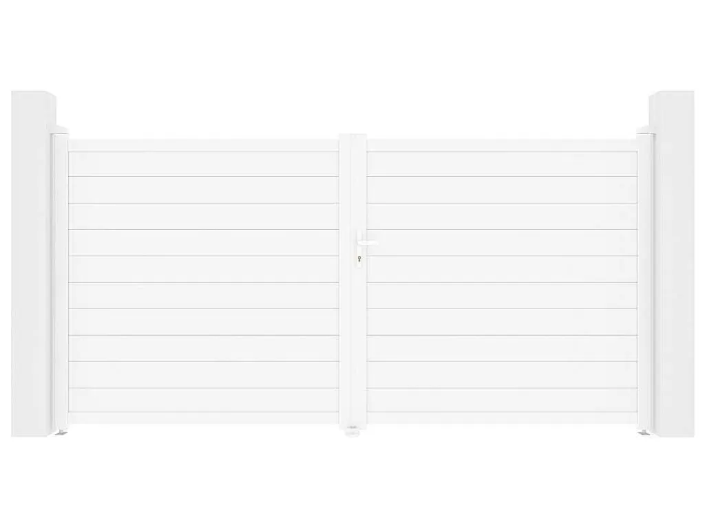 Porta E Portão*EXPERTLAND Portão Eletrico De Batente Aluminio C355 X A181 Cm Branco - Nazario