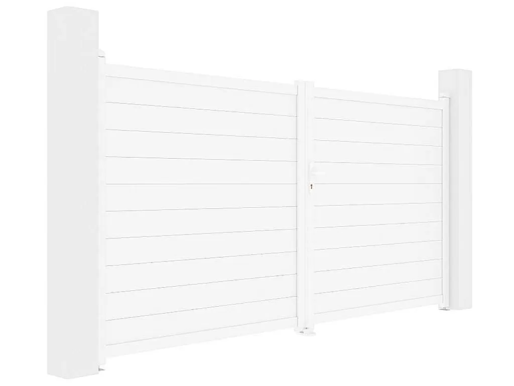 Porta E Portão*EXPERTLAND Portão Eletrico De Batente Aluminio C355 X A181 Cm Branco - Nazario