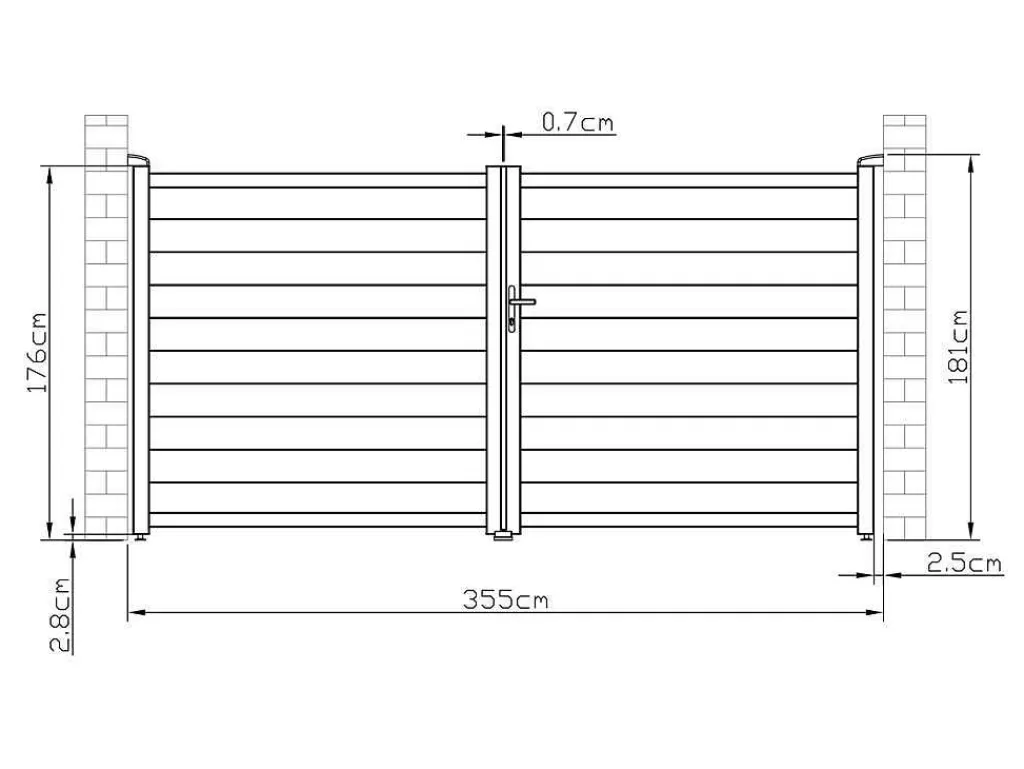 Porta E Portão*EXPERTLAND Portão Eletrico De Batente Aluminio C355 X A181 Cm Branco - Nazario