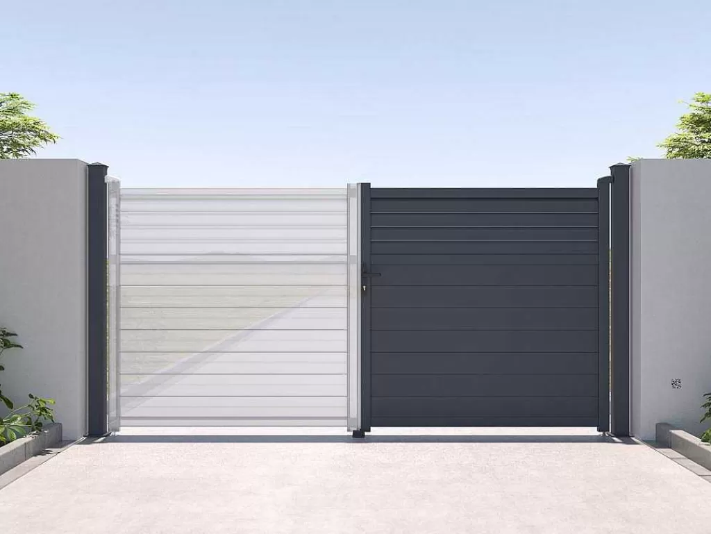 Porta E Portão*EXPERTLAND Poste Para Portão Em Aluminio C15 Cm X A190 Cm Antracite - Nereto