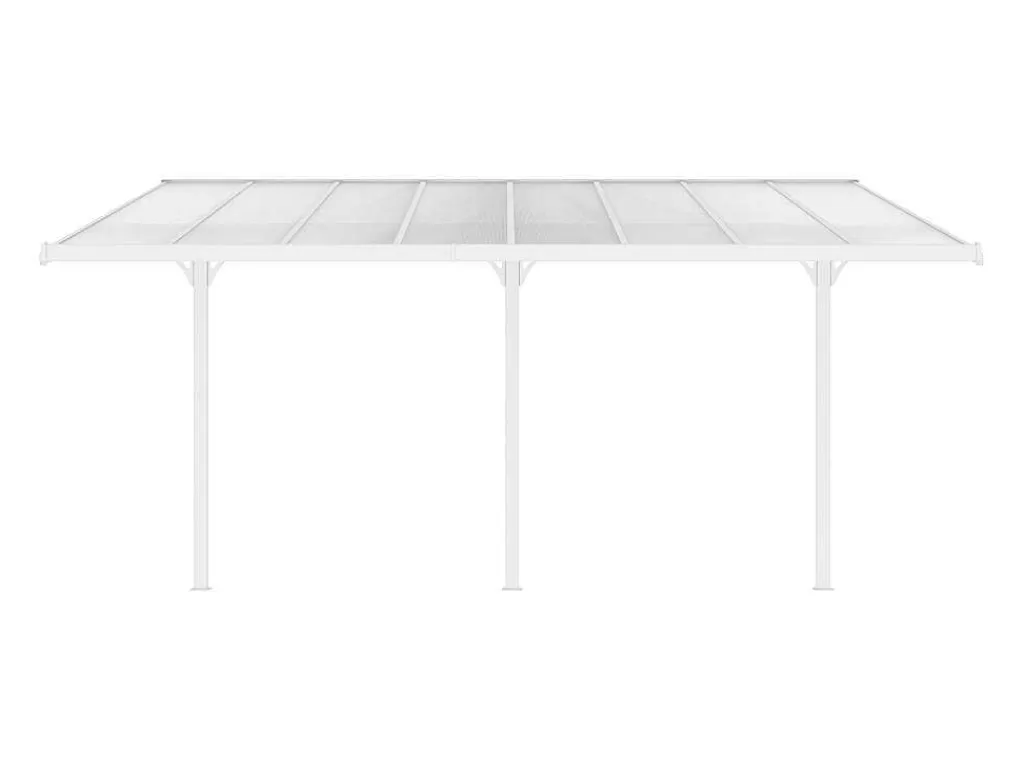 Pérgola, Coreto, Quiosque*EXPERTLAND Pérgola Abrigo Para Carros Adossado Aluminio 15,1 M Branco - Alvaro