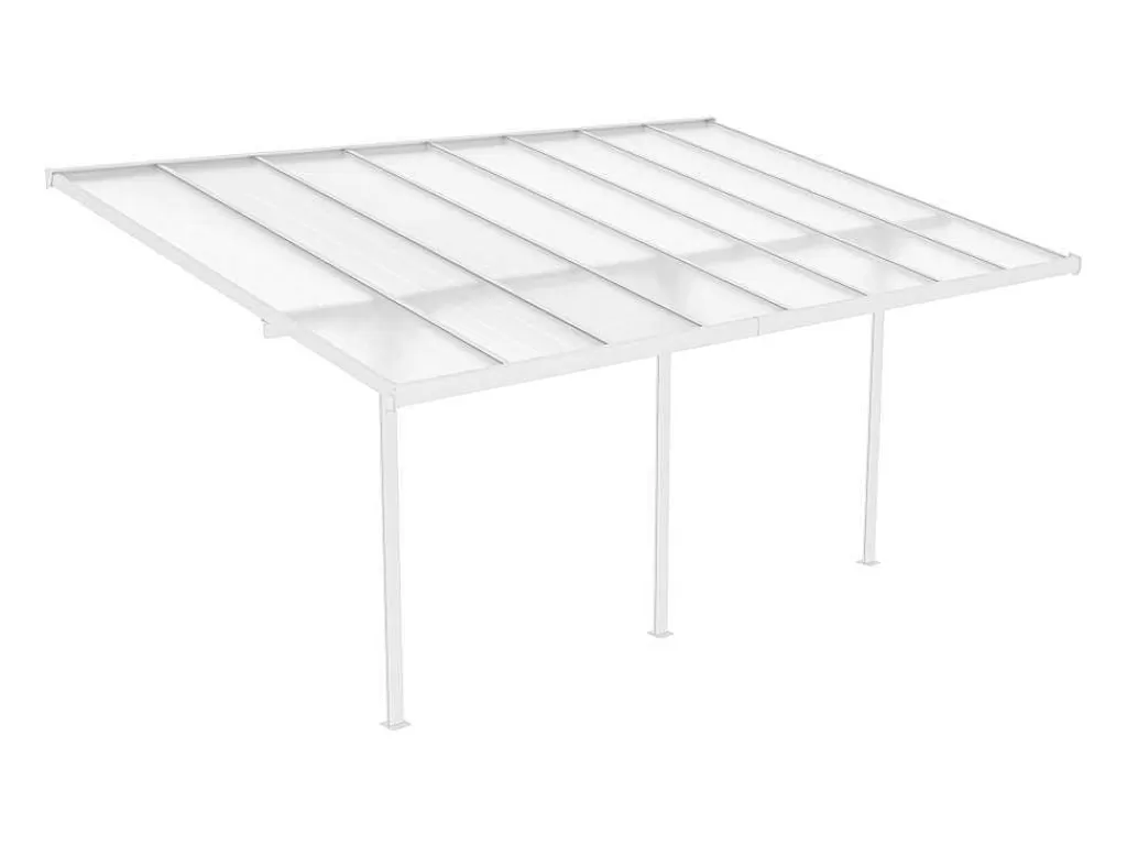Pérgola, Coreto, Quiosque*EXPERTLAND Pérgola Abrigo Para Carros Adossado Aluminio 15,1 M Branco - Alvaro