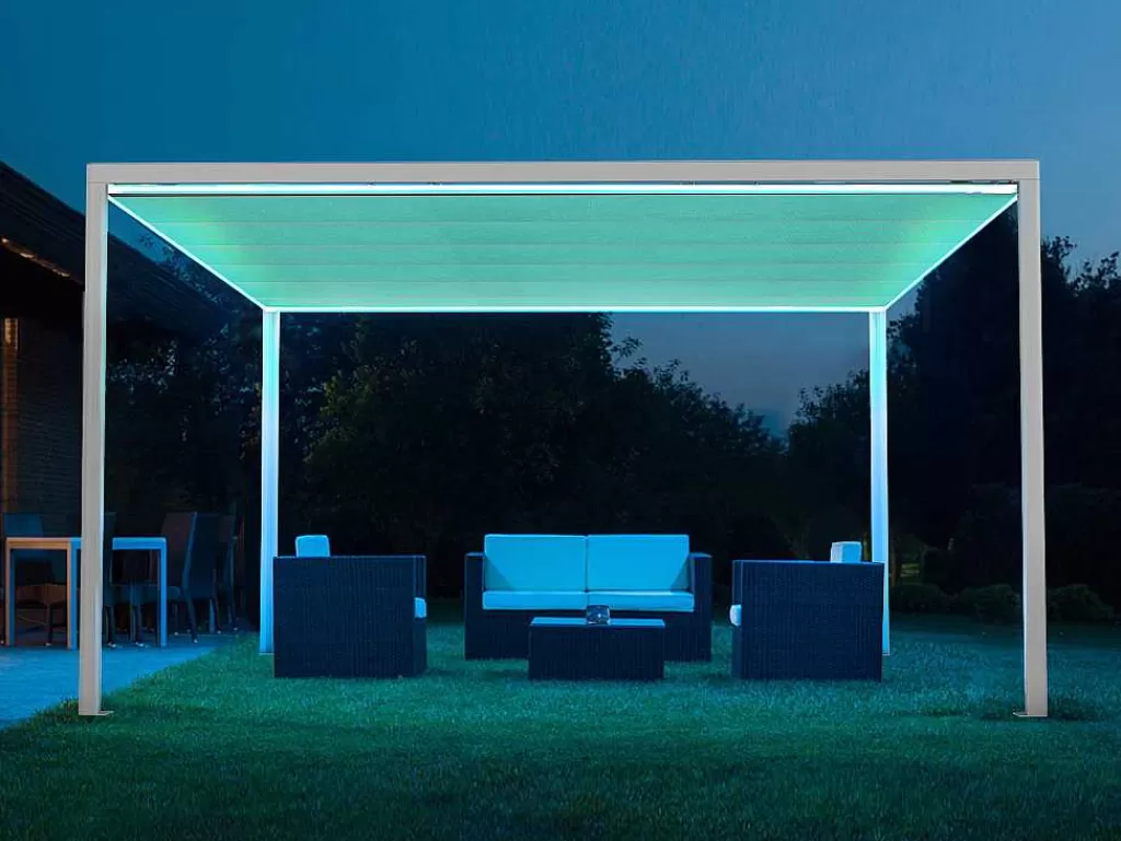 Pérgola, Coreto, Quiosque*EXPERTLAND Pérgola Autonoma Em Aluminio Nitero Com Led - C294 X L294 X A230 Cm