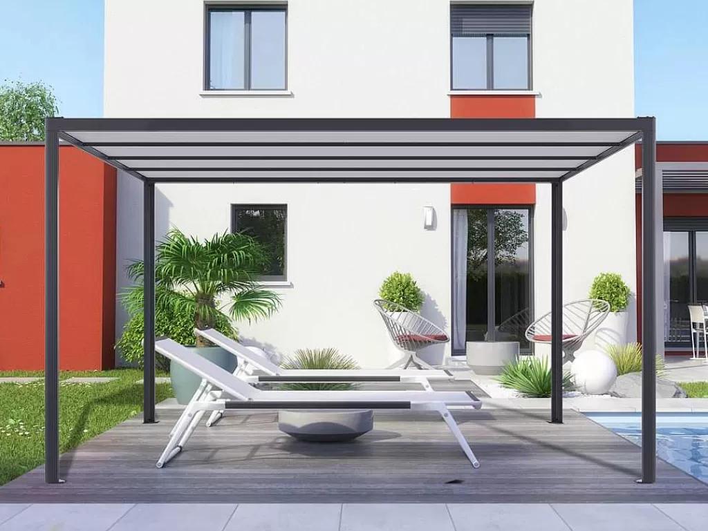 Pérgola, Coreto, Quiosque*EXPERTLAND Pérgola Autonoma Em Aluminio Nitero Com Led - C294 X L294 X A230 Cm