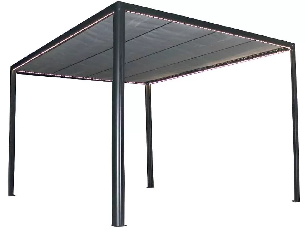 Pérgola, Coreto, Quiosque*EXPERTLAND Pérgola Autonoma Em Aluminio Nitero Com Led - C294 X L294 X A230 Cm