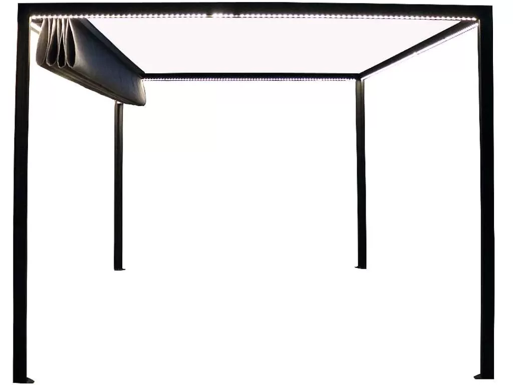 Pérgola, Coreto, Quiosque*EXPERTLAND Pérgola Autonoma Em Aluminio Nitero Com Led - C294 X L294 X A230 Cm
