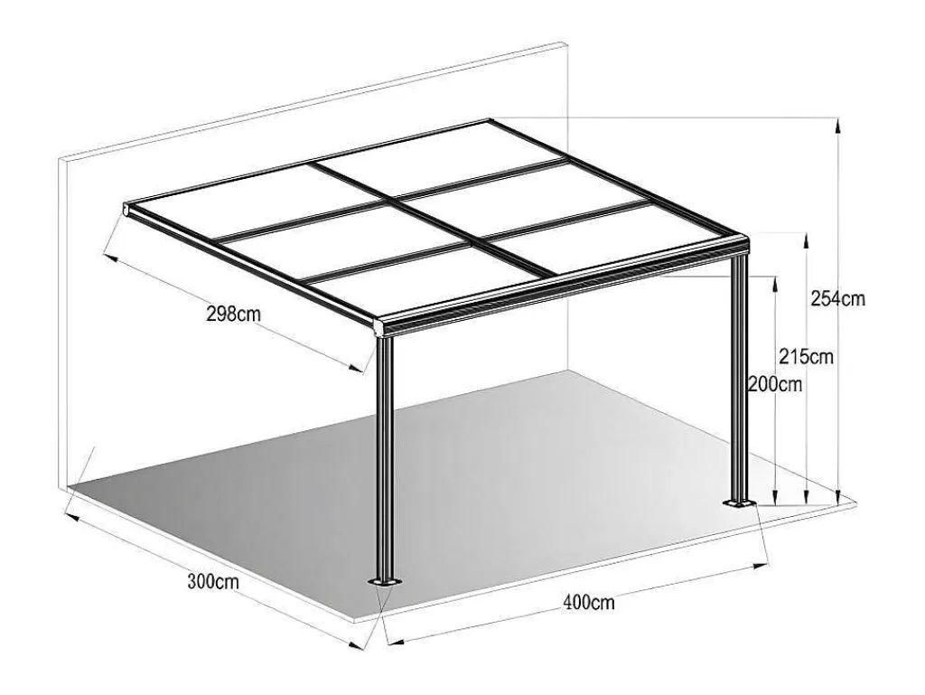 Pérgola, Coreto, Quiosque*EXPERTLAND Pérgola De Encostar A Parede Com Teto De Correr 12 M Antracite - Izeda