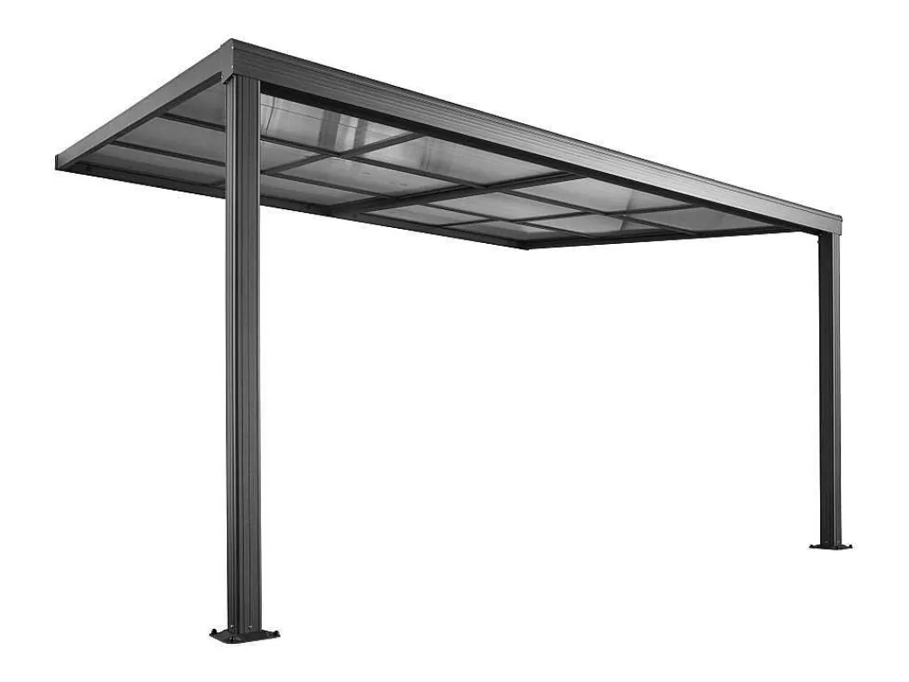 Pérgola, Coreto, Quiosque*EXPERTLAND Pérgola De Encostar A Parede Com Teto De Correr 12 M Antracite - Izeda