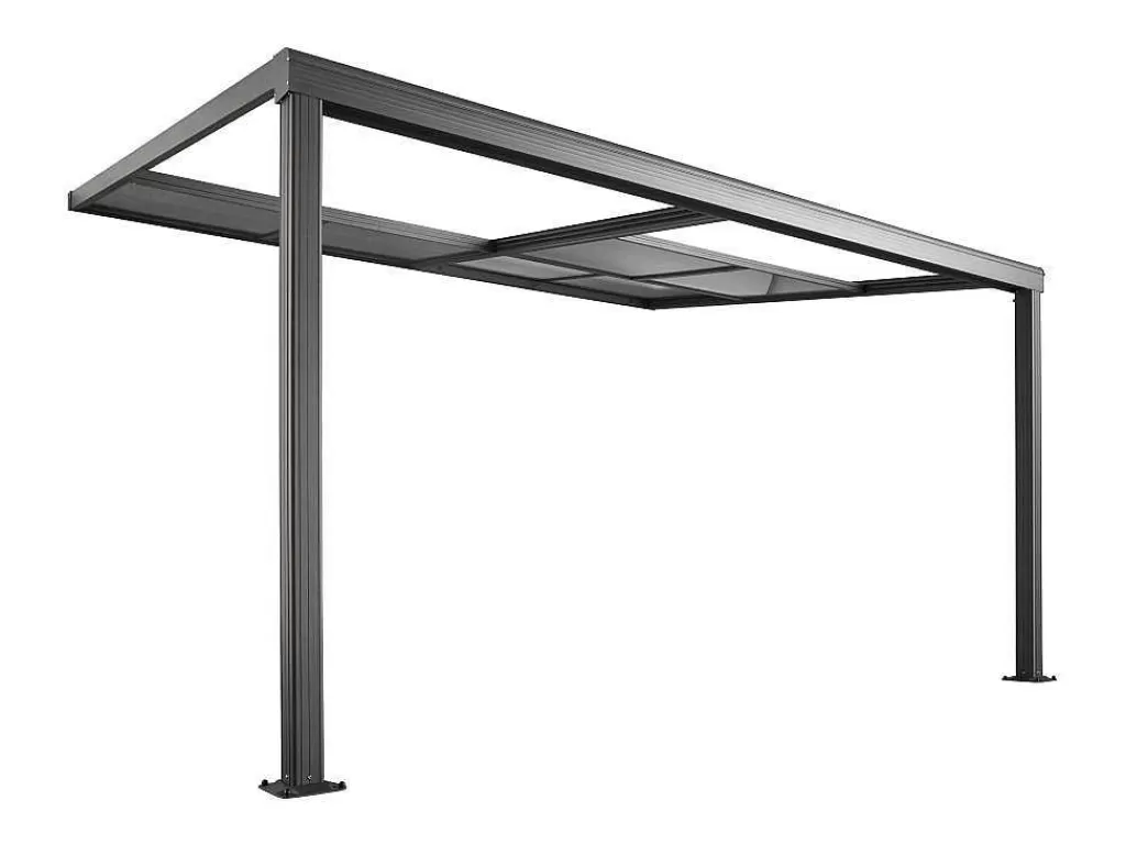 Pérgola, Coreto, Quiosque*EXPERTLAND Pérgola De Encostar A Parede Com Teto De Correr 12 M Antracite - Izeda