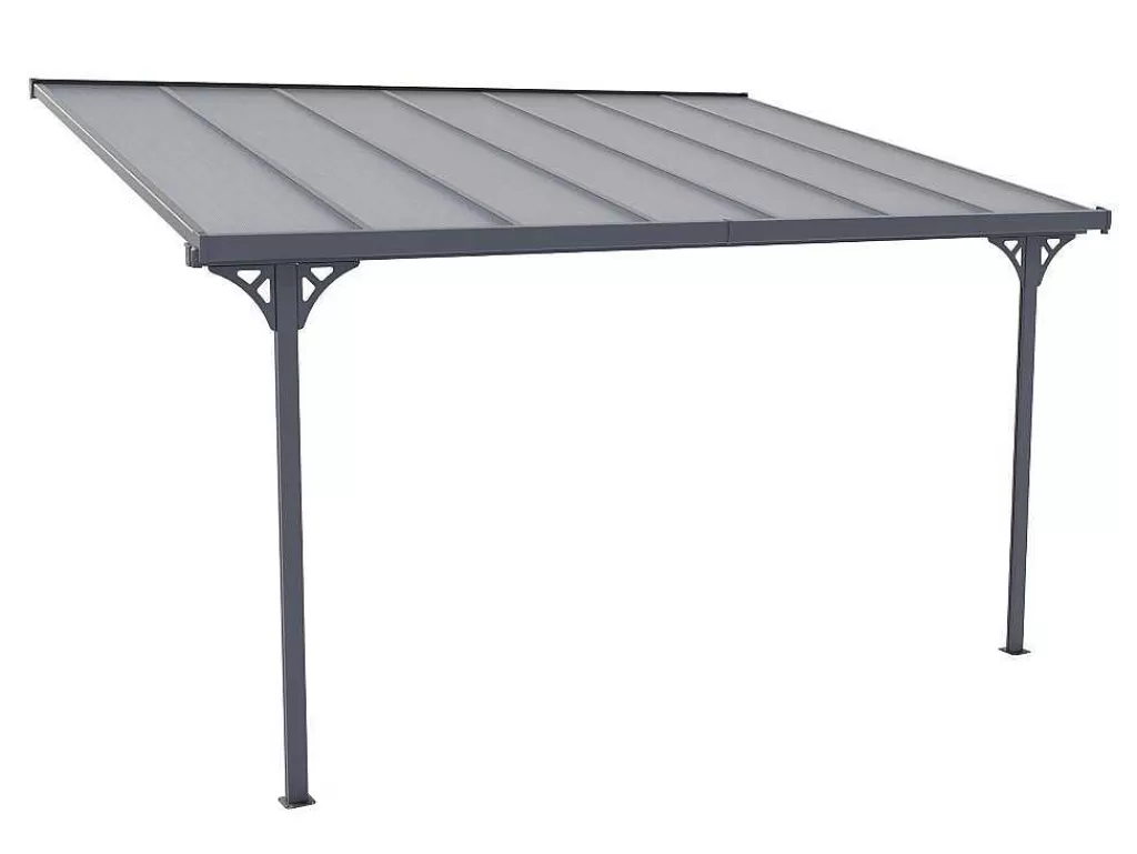 Pérgola, Coreto, Quiosque*EXPERTLAND Pérgola De Parede Em Aluminio 13,2 M Antracite De C436 X L305 X A240/285 Cm - Alvaro