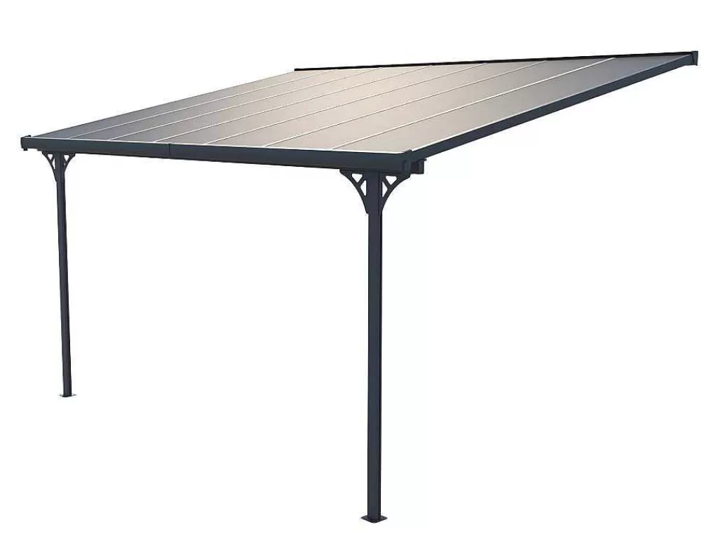 Pérgola, Coreto, Quiosque*EXPERTLAND Pérgola De Parede Em Aluminio 13,2 M Antracite De C436 X L305 X A240/285 Cm - Alvaro