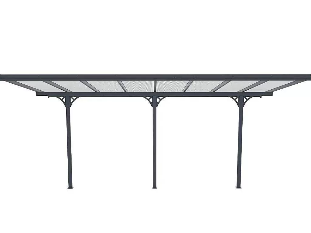Pérgola, Coreto, Quiosque*EXPERTLAND Pérgola De Parede Em Aluminio 15,1 M Antracite De C497 X L305 X A240/285 Cm - Alvaro