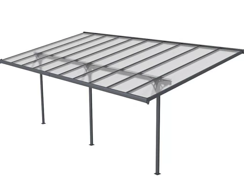 Pérgola, Coreto, Quiosque*EXPERTLAND Pérgola De Parede Em Aluminio 18,8 M Antracite De C618 X L305 X A240/285 Cm - Alvaro