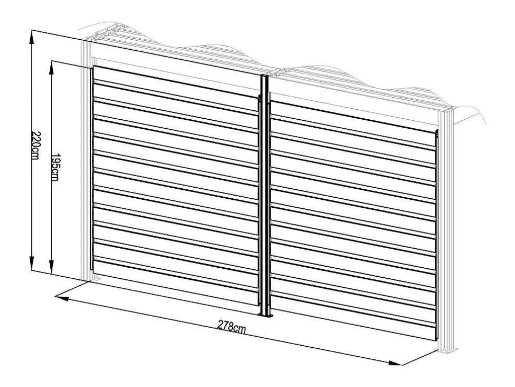 Pérgola, Coreto, Quiosque*EXPERTLAND Quebra-Sol Orientavel Aluminio Para Pérgola Bioclimatica Antracite L2,78 X A2,2 M - Bolsena