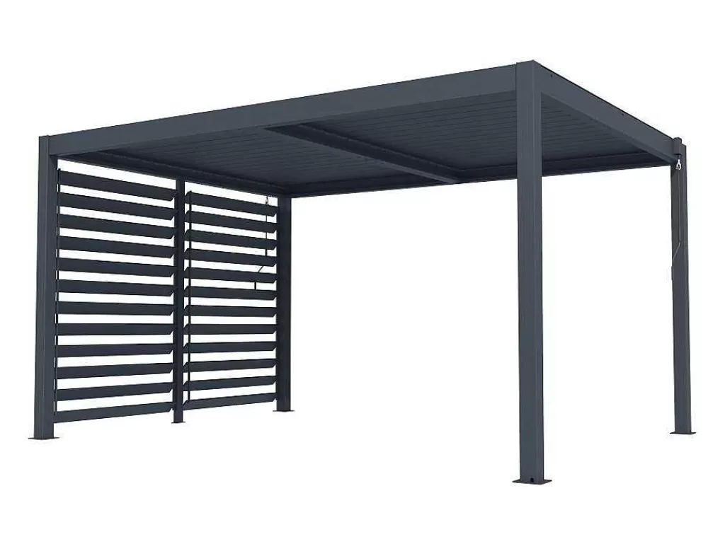 Pérgola, Coreto, Quiosque*EXPERTLAND Quebra-Sol Orientavel Aluminio Para Pérgola Bioclimatica Antracite L2,78 X A2,2 M - Bolsena