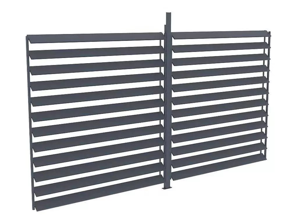 Pérgola, Coreto, Quiosque*Vente-unique Quebra-Sol Orientavel Aluminio Para Pérgola Bioclimatica Antracite L3,68 X A2,2 M - Bolsena
