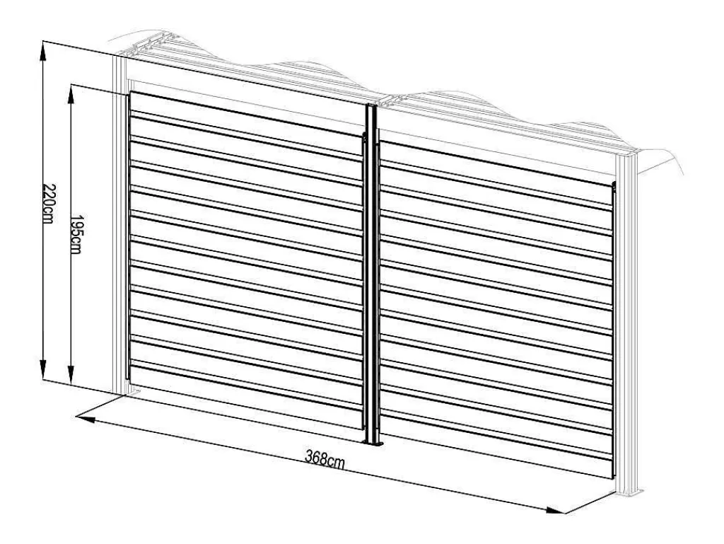 Pérgola, Coreto, Quiosque*Vente-unique Quebra-Sol Orientavel Aluminio Para Pérgola Bioclimatica Antracite L3,68 X A2,2 M - Bolsena