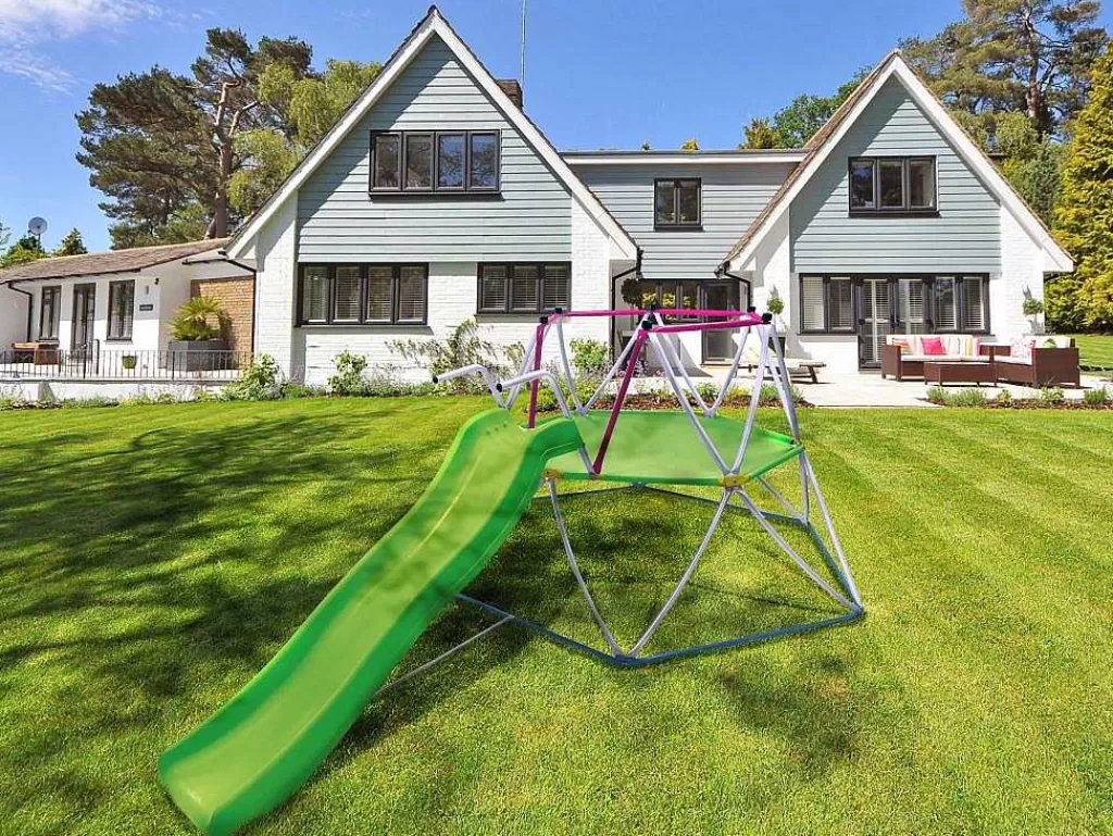 Jogo De Exterior*Vente-unique Rede De Escalada Com Escorrega Em Aco Verde 3,26 M - Sedoni