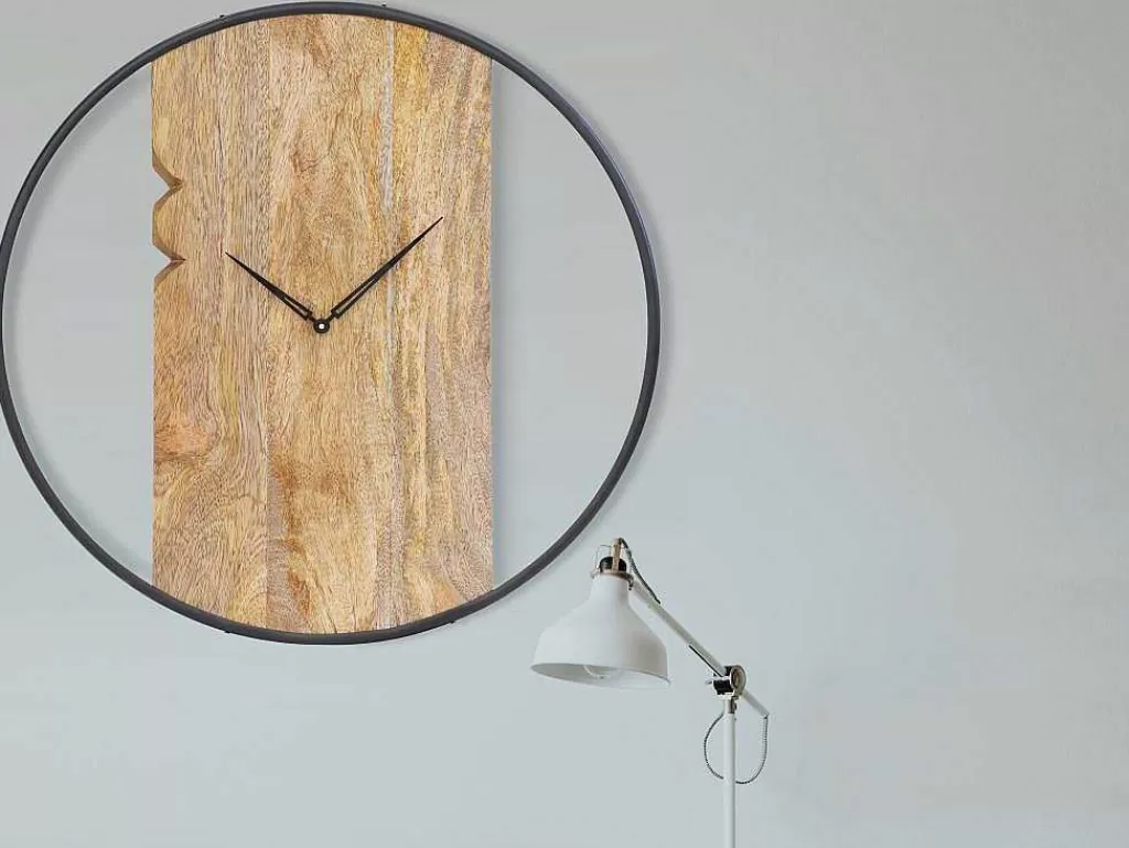 Relógio De Parede*OZAIA Relógio De Parede Bimaterial D61 Cm Madeira E Metal Natural Claro E Preto - Galou