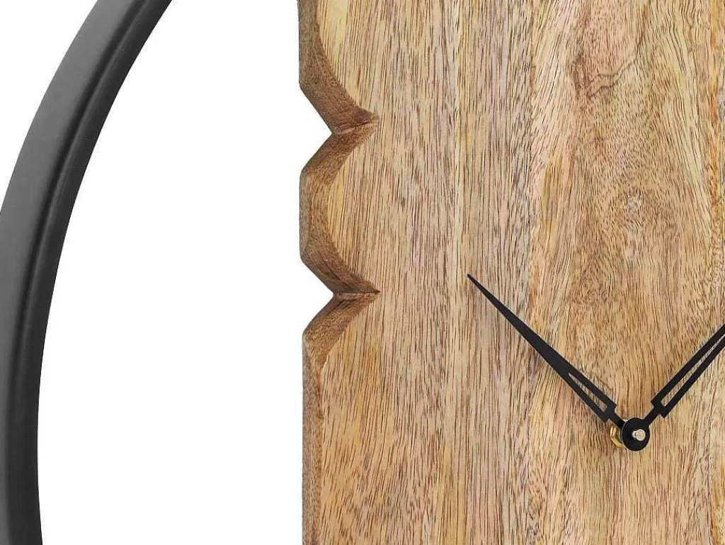 Relógio De Parede*OZAIA Relógio De Parede Bimaterial D61 Cm Madeira E Metal Natural Claro E Preto - Galou