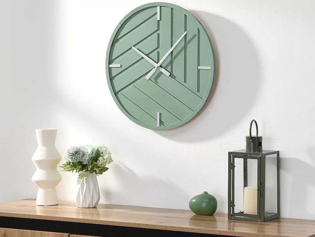 Relógio De Parede*OZAIA Relógio De Parede Contemporaneo D. 50 Cm Verde E Prateado - Herti