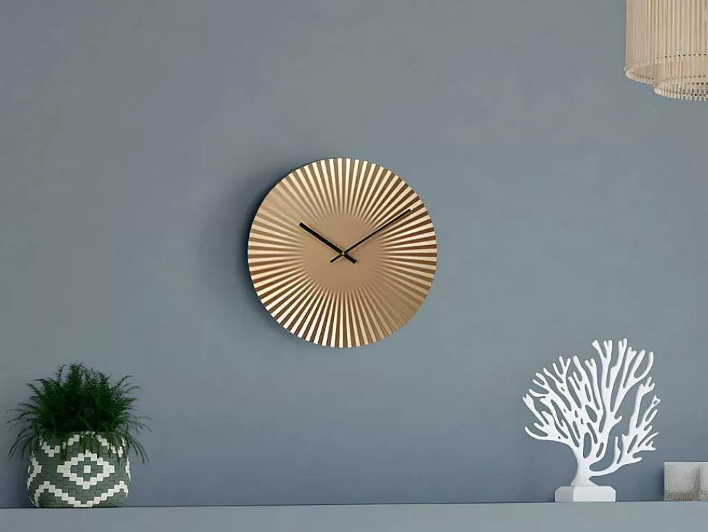 Relógio De Parede*OZAIA Relógio De Parede Design D. 50 Cm Metal Dourado - Felinar
