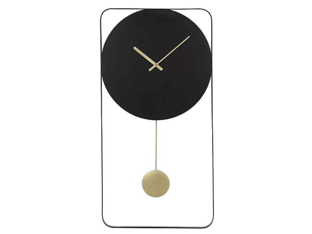 Relógio De Parede*OZAIA Relógio De Parede Em Metal L. 31 X A. 60 Cm Preto E Dourado - Fastina