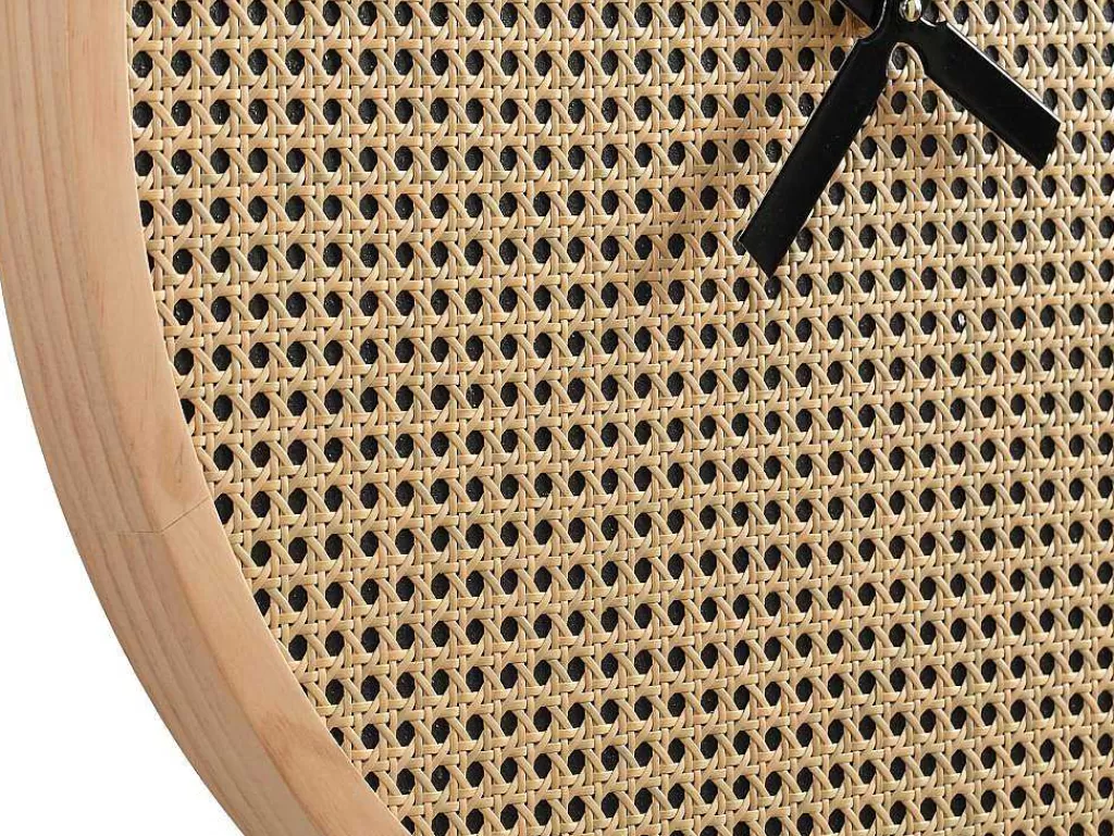 Relógio De Parede*OZAIA Relógio De Parede Em Palhinha D. 60 Cm Mdf E Madeira Natural - Fietra