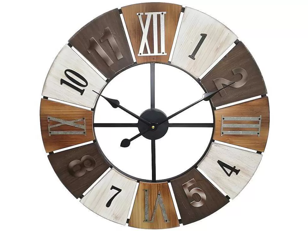 Relógio De Parede*Vente-unique Relógio De Parede Estilo Industrial Galway - Metal E Madeira - D.60 Cm - Multicolor