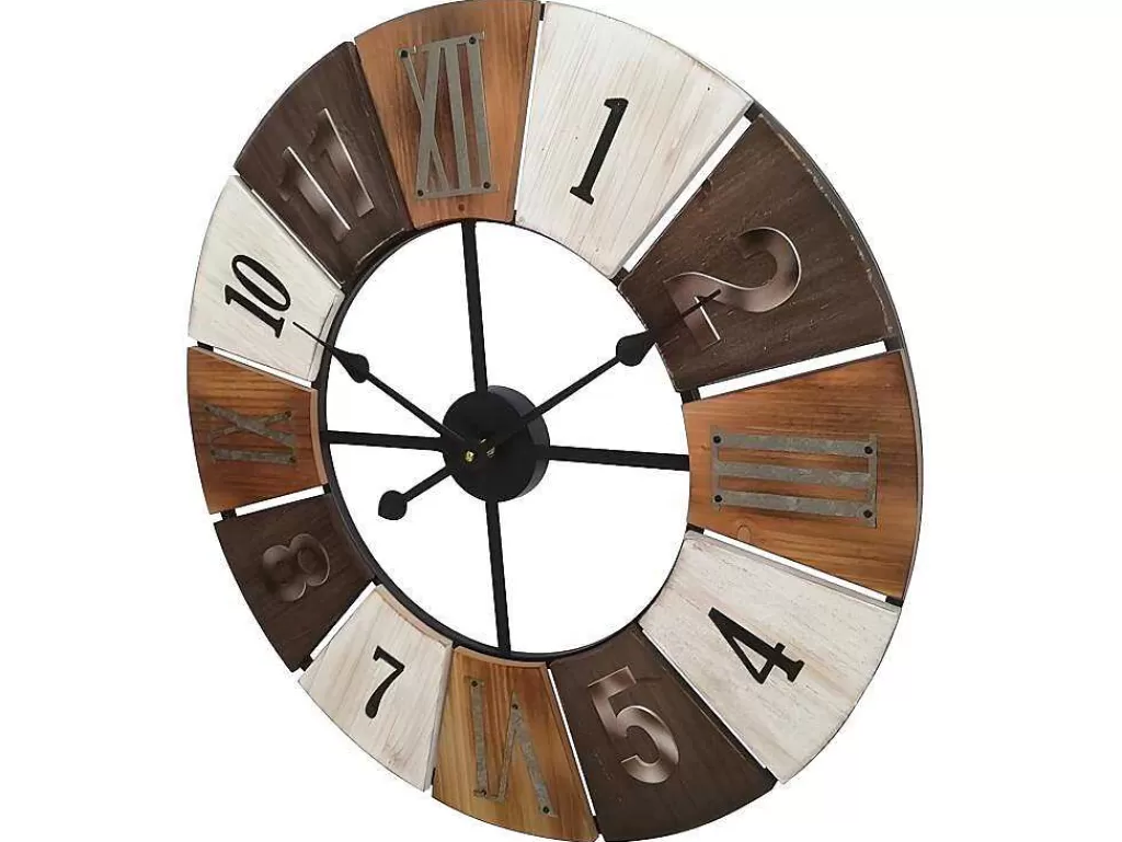 Relógio De Parede*Vente-unique Relógio De Parede Estilo Industrial Galway - Metal E Madeira - D.60 Cm - Multicolor