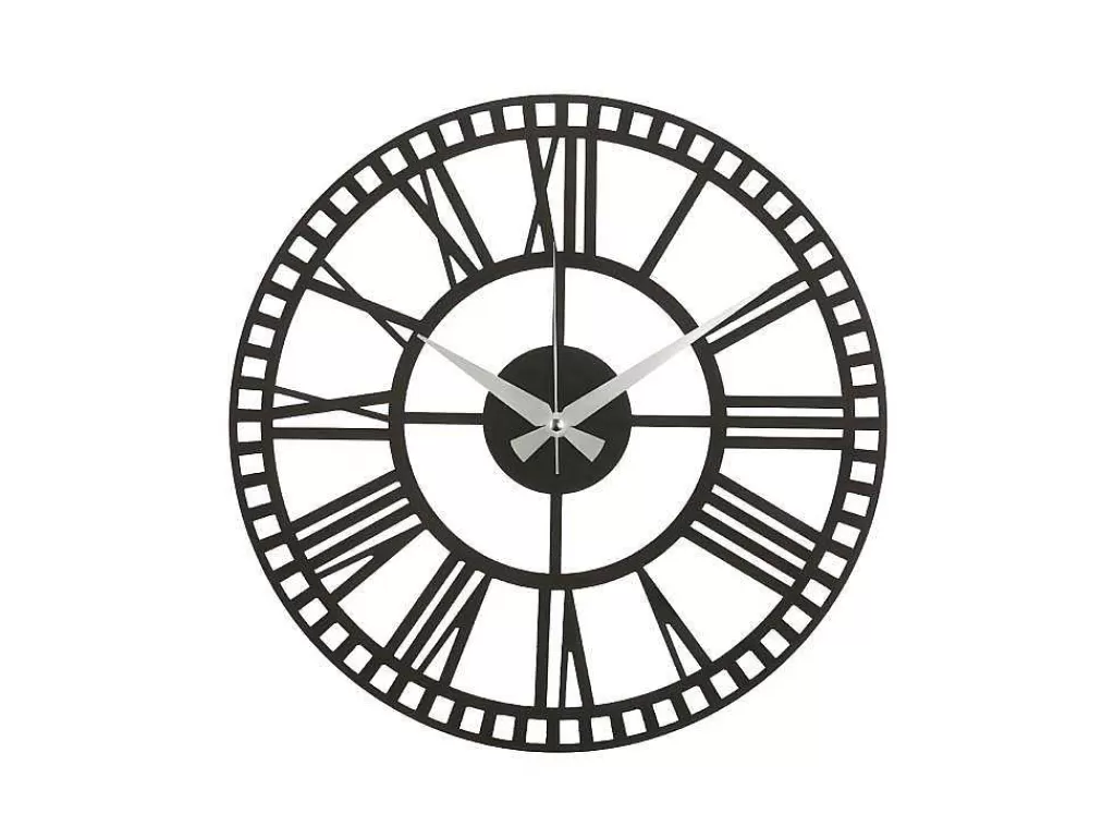 Relógio De Parede*EPIKASA Relógio Vintage 11, Preto, Prata, 50X1,5X50 Cm,
