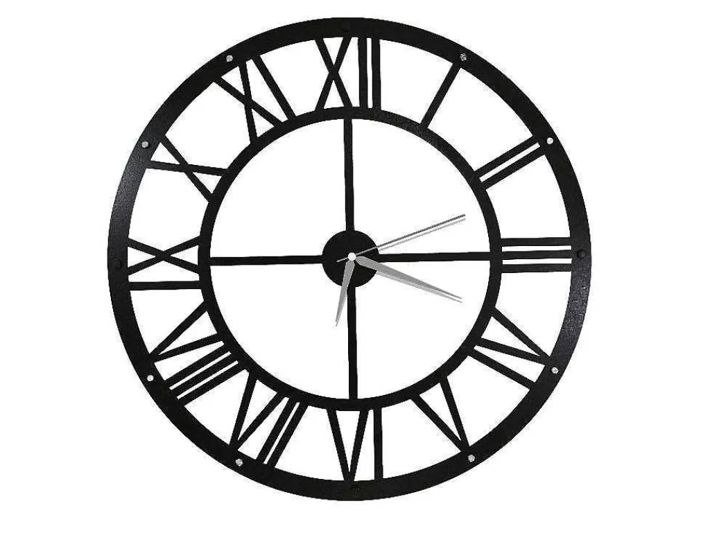 Relógio De Parede*EPIKASA Relógio Vintage 2, Preto, Prata, 50X0,16X50 Cm,