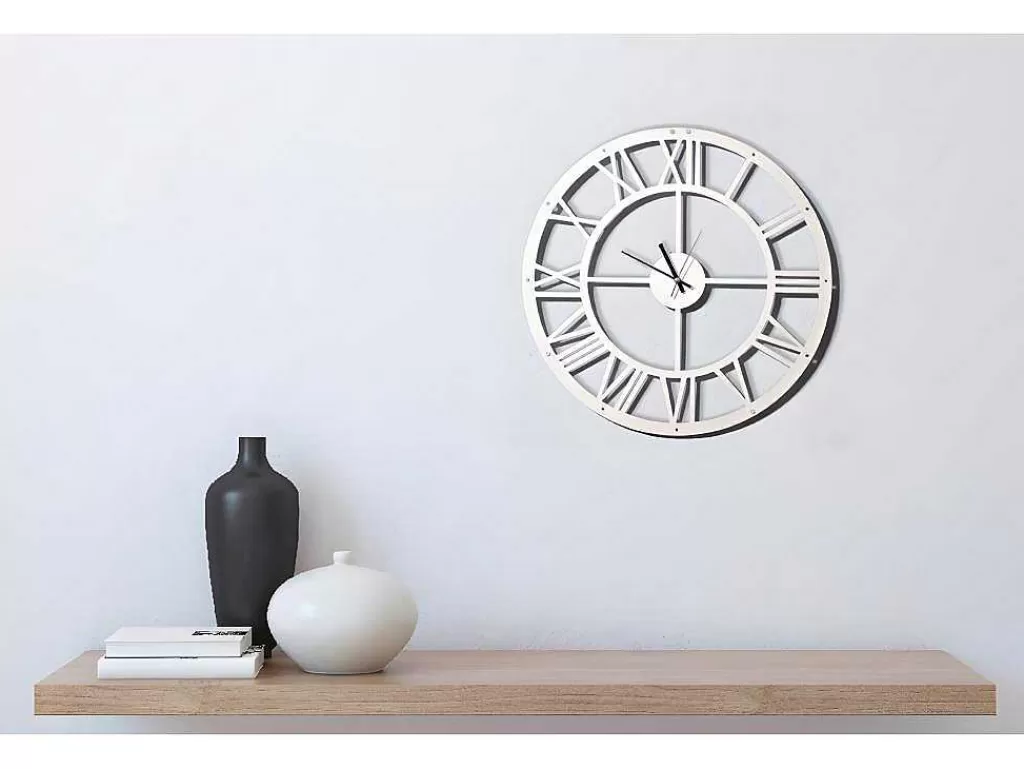 Relógio De Parede*EPIKASA Relógio Vintage 3, Branco, Preto, 50X0,16X50 Cm,