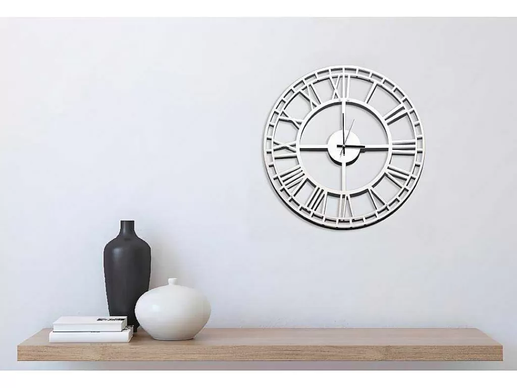 Relógio De Parede*EPIKASA Relógio Vintage 7, Branco, Preto, 50X1,5X50 Cm,