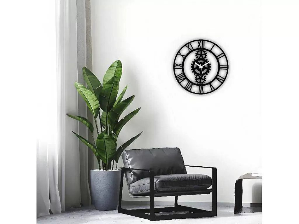 Relógio De Parede*EPIKASA Relógio Vintage 8, Preto, 50X1,5X50 Cm,