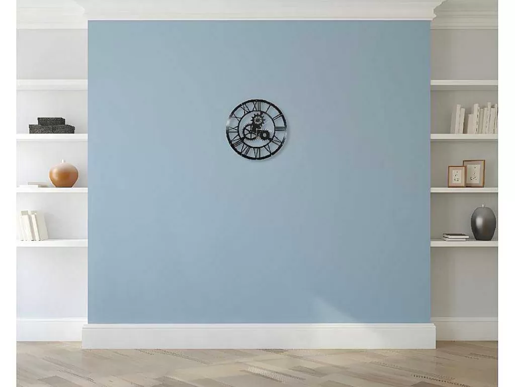Relógio De Parede*EPIKASA Relógio Vintage, Preto, Prata, 50X0,16X50 Cm,