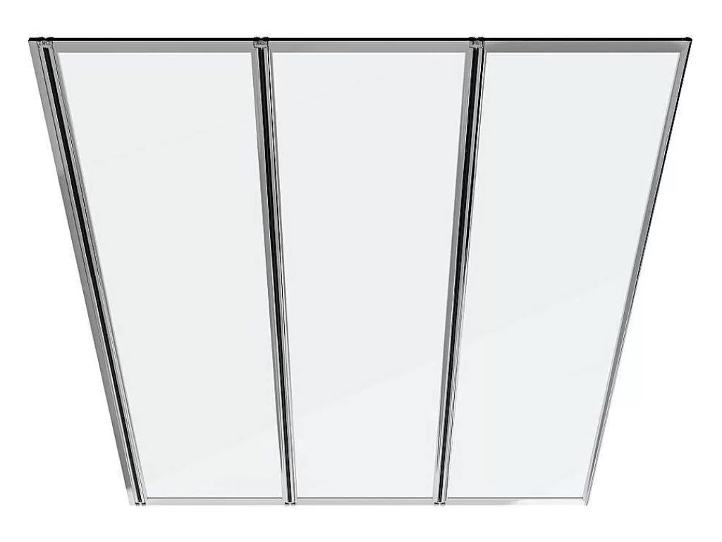 Resguardo De Banheira*Shower & Design Resguardo De Banheira Dobravel Metal Cor Cromada 120X140 Cm - District