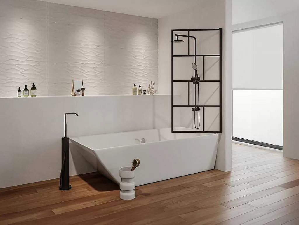 Resguardo De Banheira*Shower & Design Resguardo De Banheira Estilo Industrial 70X140 Cm, Preto Fosco, Vidro - Rivanon