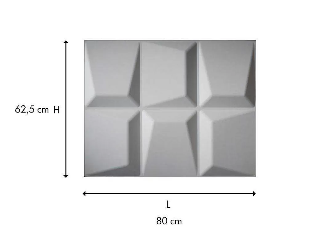 Painel De Parede*Vente-unique Revestimento De Parede 3D Tessel Para Pintar - Pack De 3M - Lote De 6 Pecas