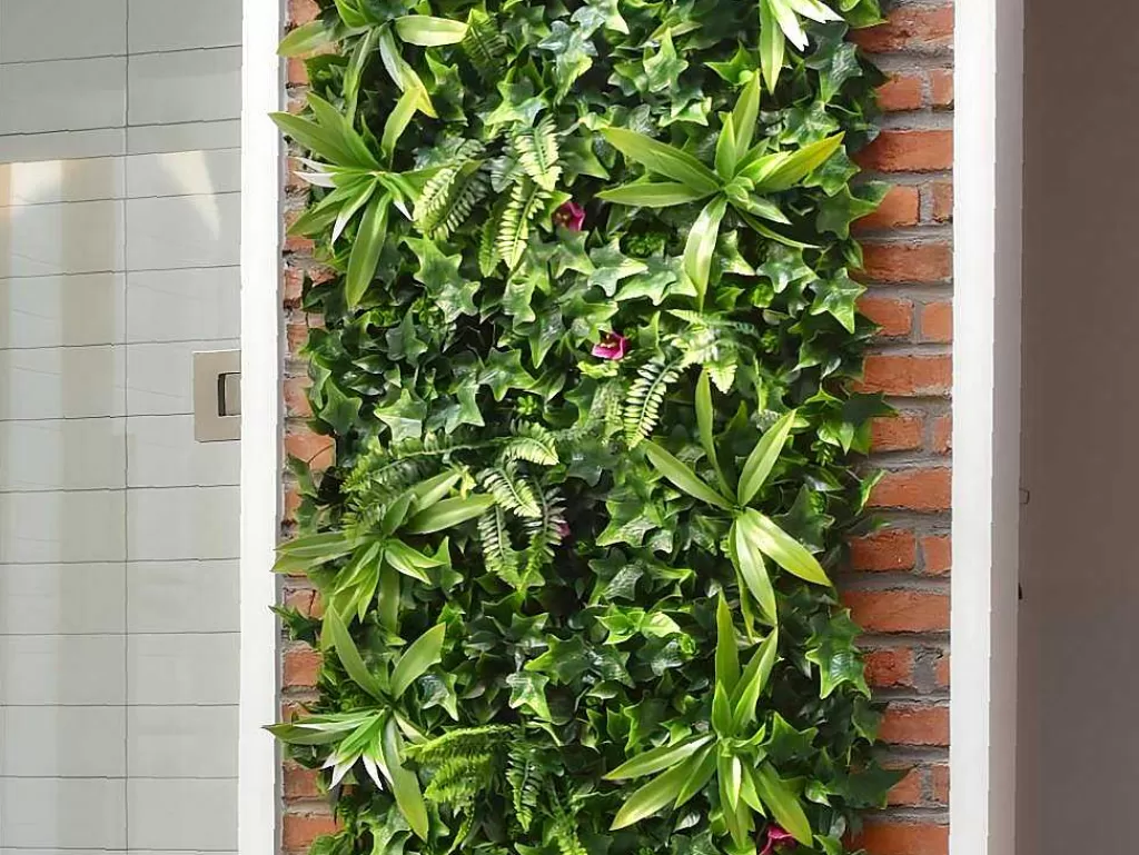 Revestimento De Parede Vegetal*Vente-unique Revestimento De Parede Vegetal Sintetico Verde, Pack De 3M - Ikaz