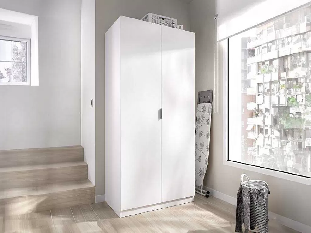 Armário E Roupeiro*Vente-unique Roupeiro 2 Portas C81 Cm Branco - Listowel